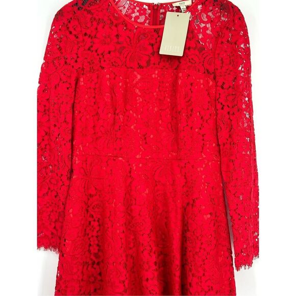 Finity NWT red lacy dress size 6 - Picture 2 of 9